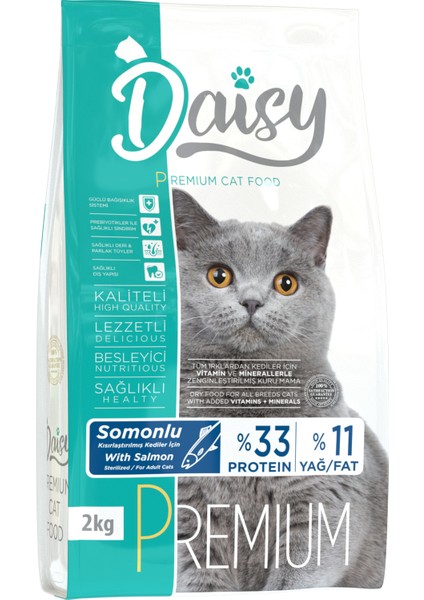 Premium Sterilised Somonlu Kısırlaştırılmış Yetişkin Kedi Maması 2 kg