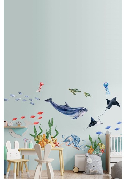Deniz Hayvanları Mega Duvar Sticker Seti