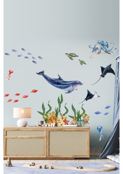 Deniz Hayvanları Mega Duvar Sticker Seti fiyatları