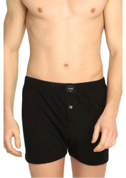 Erkek Havlu Bel Düz Boxer Siyah 0117