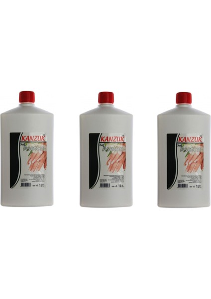Saf Aseton Oje Temizleyici 1 Litre 3 Adet