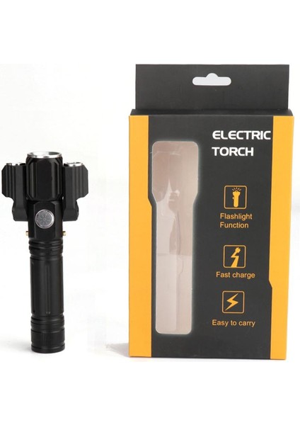 Yeni Çok Işlevli Parlama LED Üç Başlı El Feneri Dış Mekan Sürüşü Doğrudan Şarj (Yurt Dışından) indirimleri