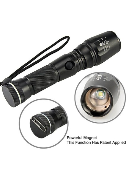 T6 Parlama Teleskopik Odaklama El Feneri Manyetik Kullanım 18650 Pil El Feneri (Yurt Dışından) fırsatları