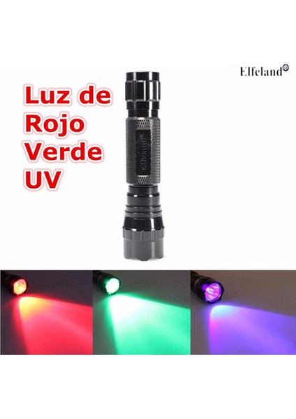 Elfeland LED WF-501B Kırmızı Yeşil Uv Işığı El Feneri Lambası+B 18650 - Kırmızı Işık (Yurt Dışından) fiyatları