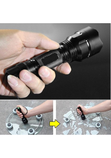 Mavi 600LM Q5 LED Yakınlaştırılabilir Mini El Feneri 1 Mod +1*14500+ŞARJ Cihazı (Yurt Dışından)