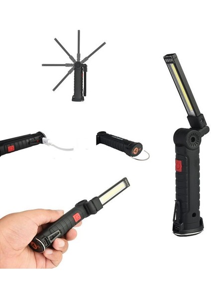 Xanes 360° Döndürme USB Şarj Edilebilir Cob+Led Acil Durum Çalışma Işığı Manyetik Torç (Yurt Dışından) fiyatları