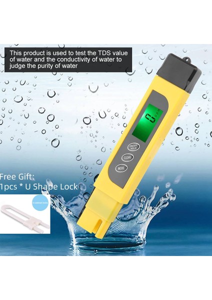 3'ü 1 Arada 0-99 Ph Metre LCD Ekran Dijital Su Kalitesi Test Cihazı (Yurt Dışından)