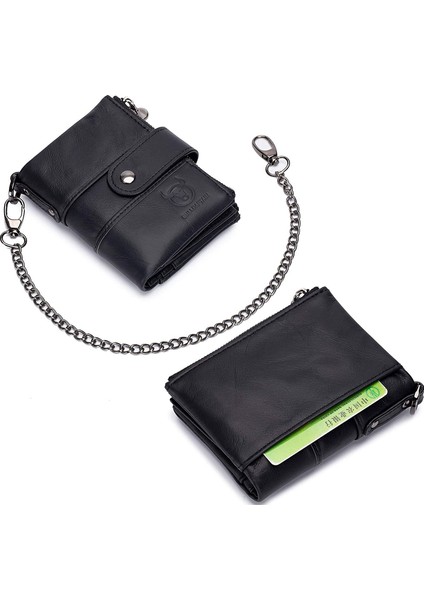 Erkekler Için Cüzdan Büyük Kapasiteli Kimlik Penceresi Kart Kılıfı, Zip Para Cebi ile (Yurt Dışından) modelleri