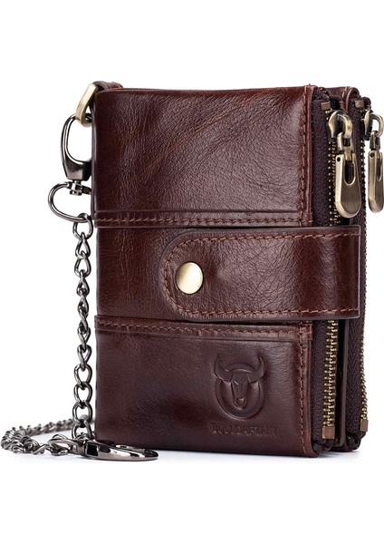 Erkekler Için Cüzdan Büyük Kapasiteli Kimlik Penceresi Kart Kılıfı, Zip Para Cebi ile (Yurt Dışından)