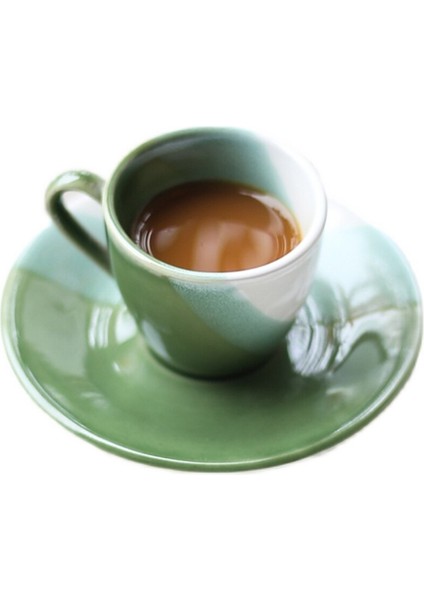 Yeşil Vintage Kahve Fincanı Minimalistin Dışında Minimalist Çay Kahve Fincanı Seramik Yeniden Kullanılabilir Içme Ürünleri | Kahve Kupası Ve Tabak Setleri (Yurt Dışından)
