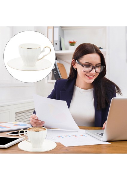Şık Seramik Kupası Ve Tabağı Seti Hassas Kupası Kupası Içecek Kupası | Kupalar Ve Tabaklar (Yurt Dışından) modelleri