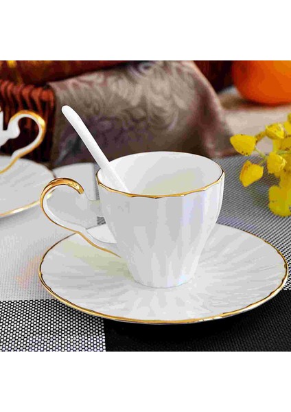 Şık Seramik Kupası Ve Tabağı Seti Hassas Kupası Kupası Içecek Kupası | Kupalar Ve Tabaklar (Yurt Dışından) fırsatları