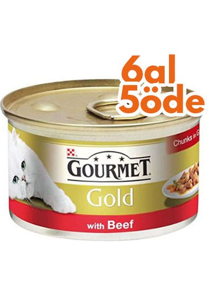 Gold Parça Etli Soslu Sığır Etli Kedi Konservesi 85 gr