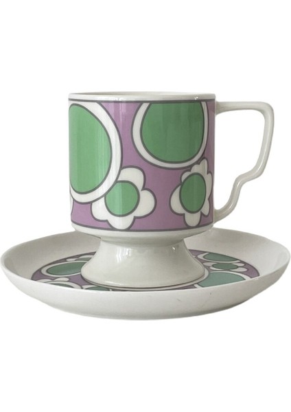 Vintage Basit Porselen Kahve Fincanı Desen Sanat Avrupa Tarzı Kahve Fincanı Seyahat Çevre Dostu Kaffeetasse Çay Bardağı Daireler | (Yurt Dışından)