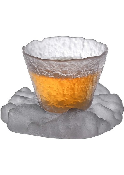 Buzlu Cam Çay Fincanı Çay Töreni Coaster Japon Zen El Yapımı Kung Fu Çay Bardağı Seti Aksesuarlar Suni Yalıtım Tutucu Home | Kupalar Ve;Tabaklar (Yurt Dışından)