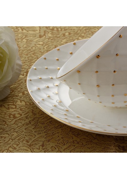 Mahkeme Inci Desen Altın Noktası Kahve Fincanı Ve Tabağı Kahve Fincanı Seti Çay Bardağı Seti Drinkware | Kahve Kupası Ve Tabak Setleri (Yurt Dışından)