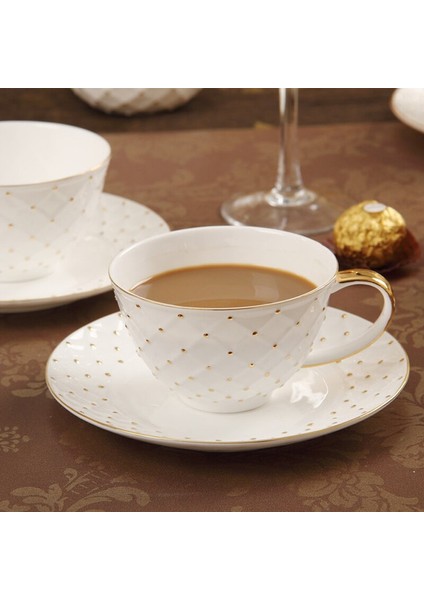 Mahkeme Inci Desen Altın Noktası Kahve Fincanı Ve Tabağı Kahve Fincanı Seti Çay Bardağı Seti Drinkware | Kahve Kupası Ve Tabak Setleri (Yurt Dışından)