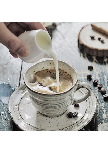 Japon Seramik Cappuccino Kahve Fincanı Suni Kaşık Setleri El Yapımı Vintage Kupalar Çevre Dostu Hediye Seti Öğleden Sonnası Drnkware | Kahve Kupası Ve Tabak Setleri (Yurt Dışından) modelleri