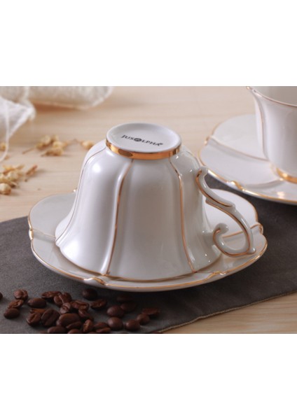 Avrupa Seramik Kahve Fincanı Fincan Seti Lüks Seramik Kupa Üst Sınıf Porselen Çay Kupası Cafe Parti Drinkware Cafe Espresso Kupası | Kupalar (Yurt Dışından)