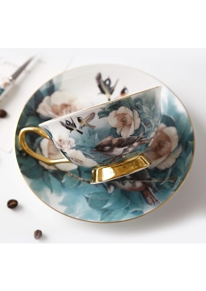 Kahve Fincanı Ve Tabağı Setleri Ingilizce Porselen Çay Seti Seramik Kupa İle Kaşık Seyahat Vintage Türk Kupası | Kupalar (Yurt Dışından) fiyatları