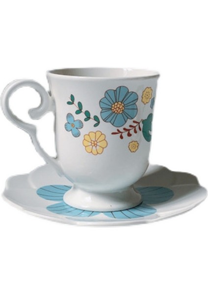 Çiçek Nordic Çay Kupası Porselen Modern Zarif Yaratıcı Kullanımlık Çay Bardağı Set Sevimli Kahve Taza Desayuno Içme Bs50Bd | Kahve Kupası Ve Tabak Setleri (Yurt Dışından)