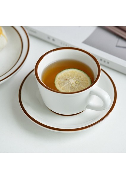 Japon Retro Kahverengi Kahverengi Kupası Kupalar El Boyalı Süt Çay Kupası Kafe Öğleden Sonra Çay Bardağı Ve Tabağı Seti Vaso Para Cafe Drinkware | Kahve Kupası Ve Tabak Setleri fiyatları