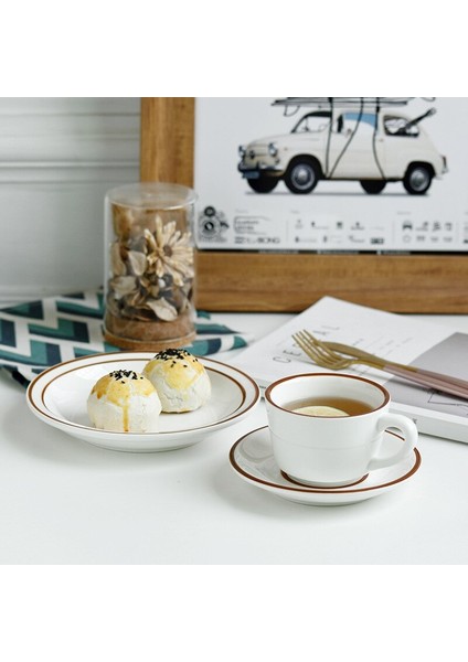 Japon Retro Kahverengi Kahverengi Kupası Kupalar El Boyalı Süt Çay Kupası Kafe Öğleden Sonra Çay Bardağı Ve Tabağı Seti Vaso Para Cafe Drinkware | Kahve Kupası Ve Tabak Setleri modelleri