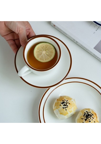 Japon Retro Kahverengi Kahverengi Kupası Kupalar El Boyalı Süt Çay Kupası Kafe Öğleden Sonra Çay Bardağı Ve Tabağı Seti Vaso Para Cafe Drinkware | Kahve Kupası Ve Tabak Setleri fırsatları