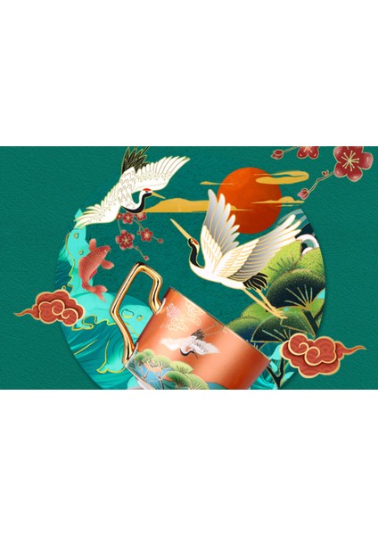 Çin Tarzı Kupası Seramik Lüks Porselen Öğleden Sonra Çay Türk Çevre Dostu Kahve Fincanı Seyahat Tazas Ev Ürünleri 50 | Teacup Tabak Setleri (Yurt Dışından) modelleri