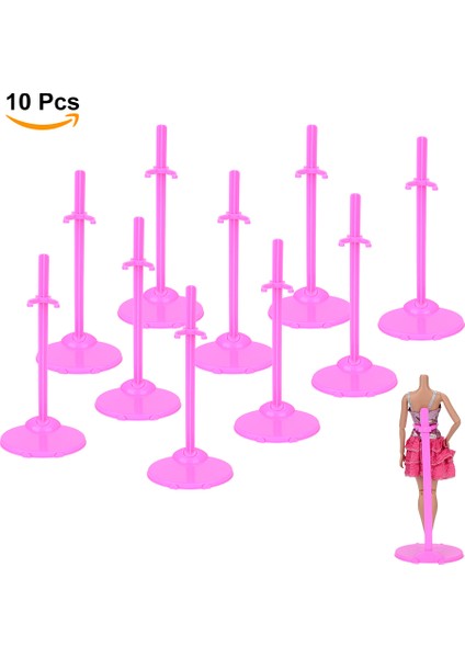 Barbie Bebek Standı 10'lu Paket Pembe (Yurt Dışından)