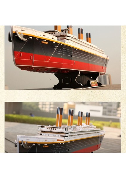 Dıy 3D Kağıt Kart Modeli Yapı Mikro Peyzaj Eğitici Oyuncak Boys 'Doğum Günü Montaj Kağıt Kart Modeli Titanic Gemi | (Yurt Dışından)