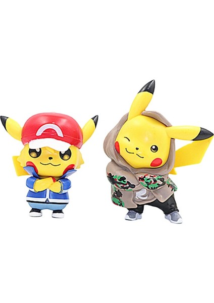 6 Adet Pikachu Pvc Bebek Naruto Çapraz-Elbise Anime Bebek Oyuncaklar Hediyeler (Yurt Dışından)