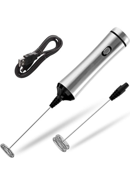 Usb Işlevli Paslanmaz Çelik 2 Hızlar Ücretli 2 Bahar Çırpma Kafası Elektrikli Süt Froother Yumurta Çırpıcı Süt Foamer Mikser | Sütlüler (Yurt Dışından)