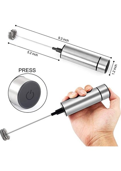 Elektrikli Süt Frother Paslanmaz Çelik Süt Frother Süt Kahve Frother El Mikser Çırpma Teli (Yurt Dışından)