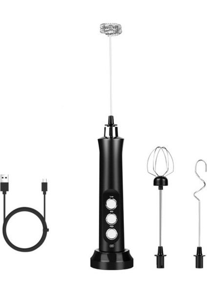 Elektrikli Süt Frother 3 In1 Mikser Blender 3 Bıyık İle El El Sanatları Usb Şarj Süt Köpük Yumurta Mikser Kahve, Latte, Cappuccino | Sütlüler (Yurt Dışından)