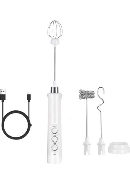 Elektrikli Süt Frother 3 In1 Mikser Blender 3 Bıyık İle El El Sanatları Usb Şarj Süt Köpük Yumurta Mikser Kahve, Latte, Cappuccino | Sütlüler (Yurt Dışından)