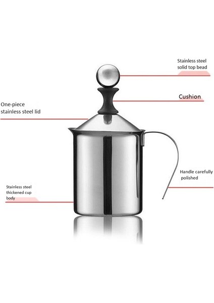 Manuel Süt Frother Seti 800Ml, Paslanmaz Çelik Çift Örgü Süt Köpürme Sürahi, Cappuccino & Amp Için Süt Kremi; Amp;Fantezi Kahve | Sütlüler (Yurt Dışından)
