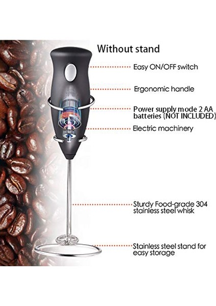 El Elektrikli Kahve Mikseri Frother, Süt Içecek Köpük Krem Çırpma Çırpma Braketi İle Karıştırıcı Matcha Yumurta Çırpıcı | Sütlü Anneler (Yurt Dışından)