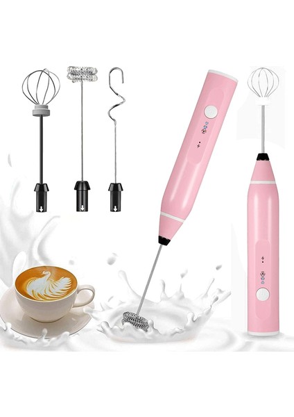 Elektrikli El Süt Frooter Blender Usb Şarj İle Kabarcık Makinesi Çırpma Mikser Kahve Cappuccino Paslanmaz Çelik Için Çift Me | Sütlü Anneler (Yurt Dışından)