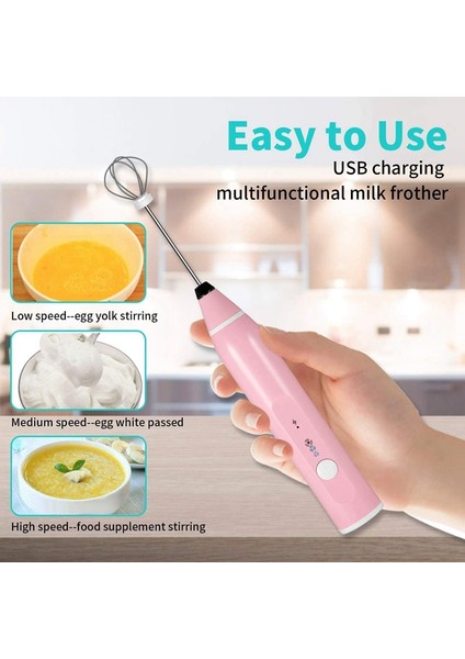 Elektrikli El Süt Frooter Blender Usb Şarj İle Kabarcık Makinesi Çırpma Mikser Kahve Cappuccino Paslanmaz Çelik Için Çift Me | Sütlü Anneler (Yurt Dışından)