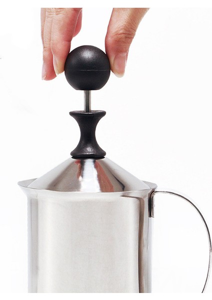 Manuel Süt Frother Paslanmaz Çelik Cppuccino Süt Köpük Çift Örgü Kahve Foamer Kreması Froth Maker Sürahi 600Ml | Süt Sürahileri (Yurt Dışından)