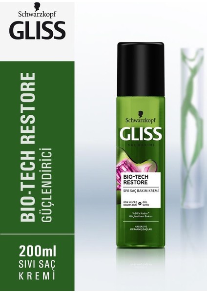 Bio-Tech Restore Güçlendirici Sıvı Saç Bakım Kremi - Kök Hücre Kompleksi ve Gül Suyu ile 200 ml
