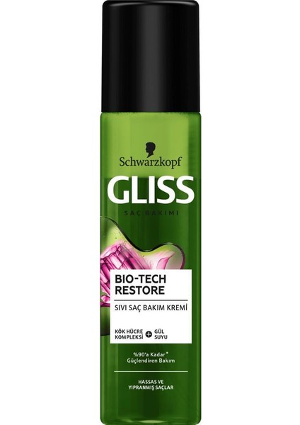 Bio-Tech Restore Güçlendirici Sıvı Saç Bakım Kremi - Kök Hücre Kompleksi ve Gül Suyu ile 200 ml