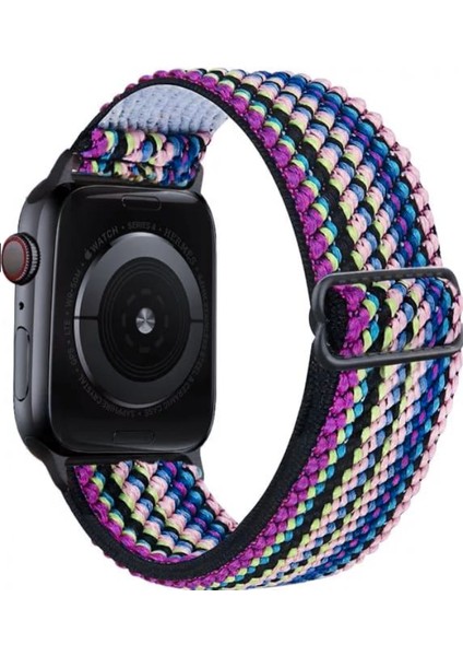 Apple Watch Uyumlu Saat Bandı ( 42-44-45 Mm)Ayarlanabilir Elastik Solo Döngü Kordon
