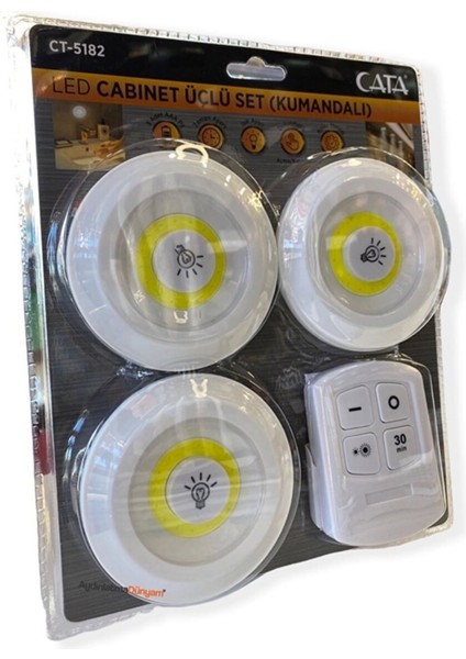 LED Işık 3’lü Set CT-5182 (Kumandalı ve Dokunmatik)