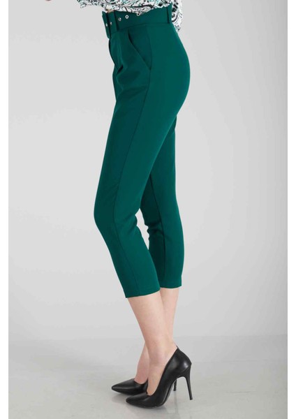 Zümrüt Geniş Kemerli Bilek Paça Klasik Pantolon 0303553.123