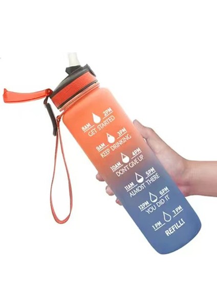 Kilitli Kapak 1000 ml Kırılmaz Tritan Matara (Yurt Dışından)