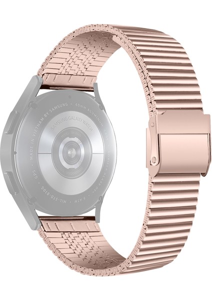 Samsung Galaxy Watch4 Için Çift Toka Çelik Kordon Band 44MM Pembe Altın (Yurt Dışından)