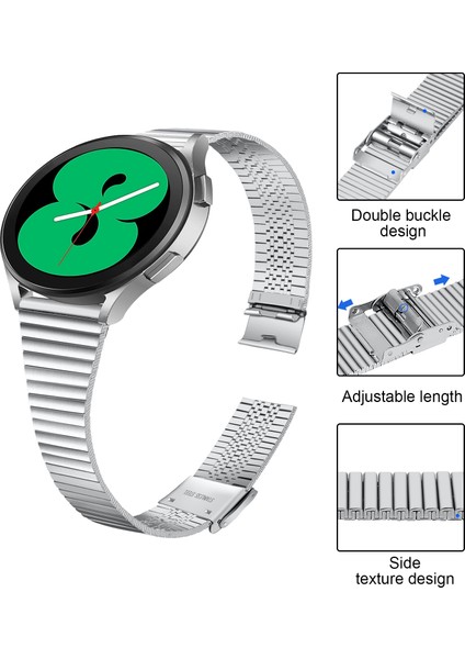 Samsung Galaxy Watch4 Için Çift Toka Çelik Kordonlu Saat 44MM Gümüş (Yurt Dışından) fırsatları