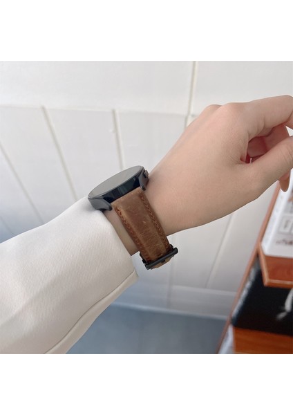 22MM Buzlu Deri Kayış Açık Kahverengi (Yurt Dışından) fırsatları